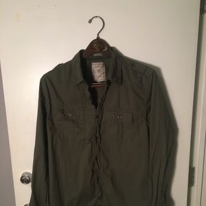 Guess army green button-down